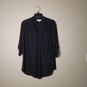 Chic Stem & Vine Women's Black Dress Shirt - Size 2XL, Excellent!